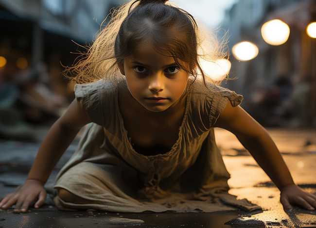 街边小孩杂技表演可怜残忍、街头表演杂技的小女孩 街边小孩杂技表演可怜残忍、街头表演杂技的小女孩