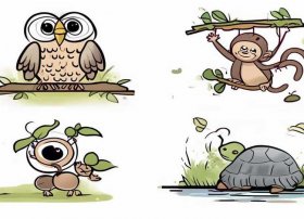 寓言故事简笔画4幅图简单 - 寓言故事简笔画4幅图简单又好看