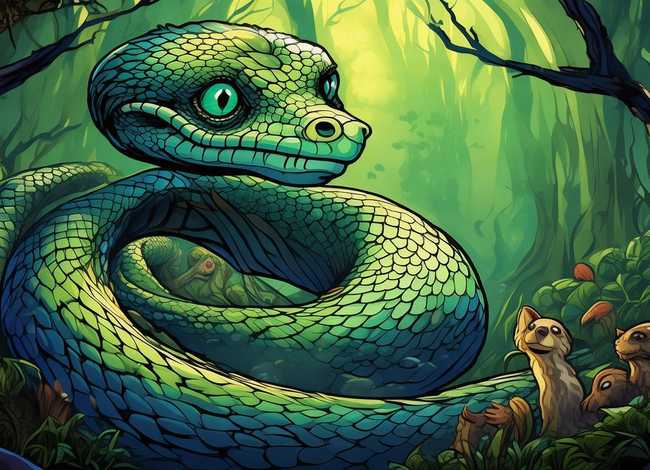 灵蛇寓言故事 - 灵蛇寓言故事这连环画漫画图片AI制作 灵蛇寓言故事 - 灵蛇寓言故事这连环画漫画图片AI制作