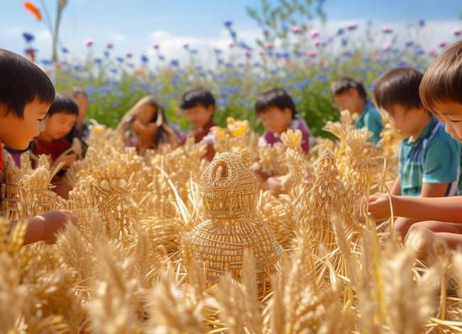 麦秆儿童手工，麦秆儿童手工制作