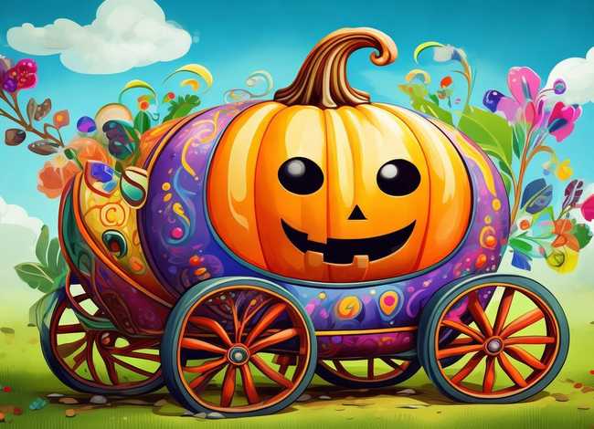 儿童故事南瓜车图片;儿童画南瓜车图片 儿童故事南瓜车图片;儿童画南瓜车图片