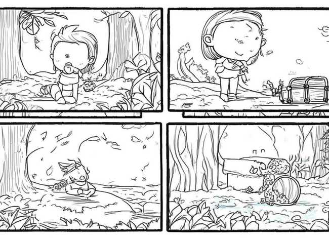 简笔画故事 连环画;4幅简笔画一个故事 连环画 简笔画故事 连环画;4幅简笔画一个故事 连环画