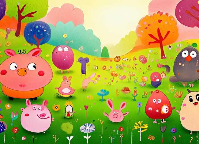 儿童动物故事画、幼儿动物故事简笔画