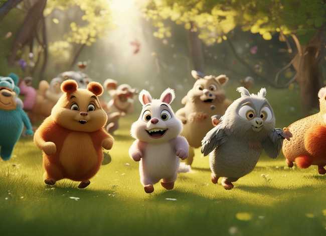 儿童故事动物奔跑、幼儿故事动物赛跑