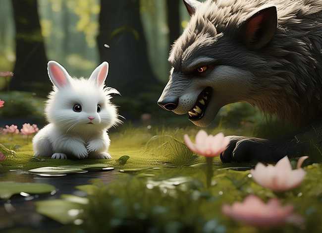儿童小白兔和大灰狼的故事完整版，儿歌小白兔和大灰狼的故事