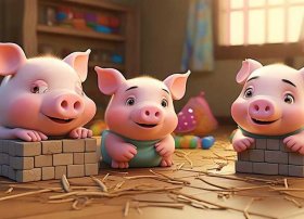 儿童启蒙绘本故事三只小猪、幼儿绘本故事三只小猪文字版