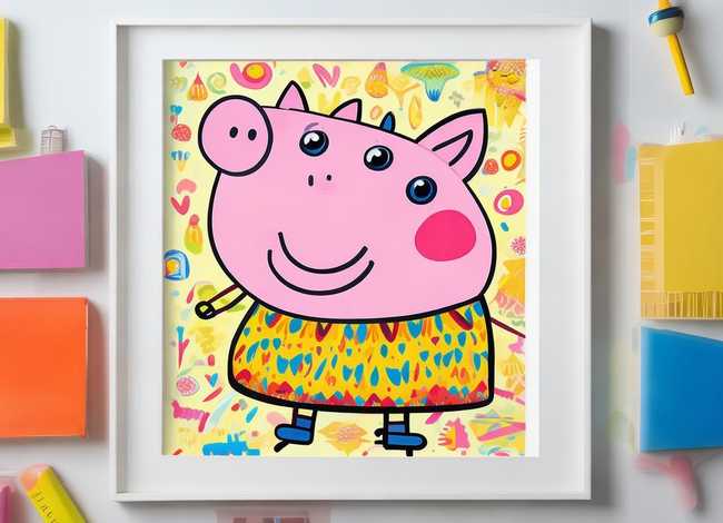 小猪佩奇儿童涂色画打印大图、小猪佩奇简笔画涂颜色 儿童画