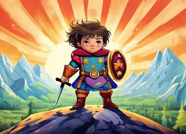 英雄故事绘画儿童；英雄故事绘画作品