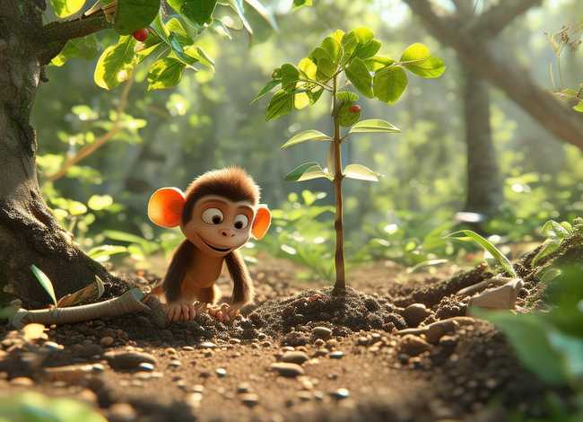 儿童故事长篇文字版猴子种麦子，幼儿故事小猴子种果树
