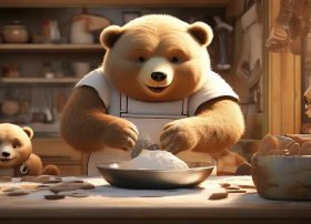 熊妈妈做蛋糕儿童故事、熊妈妈做蛋糕的故事