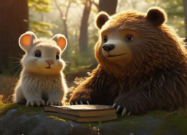 蒙语小故事;蒙语小故事兔子和熊 蒙语小故事;蒙语小故事兔子和熊