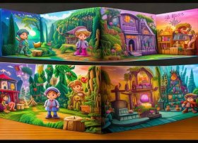 英语故事绘本制作、英语故事绘本制作六面