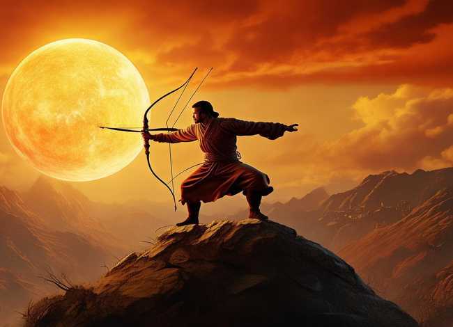 后羿射日儿童故事短篇50字、后羿射日的小故事50字