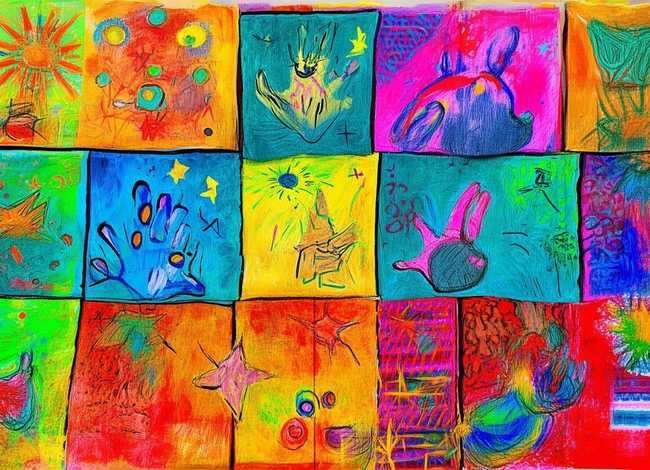 儿童手工画创意美术，儿童手工画创意美术画面