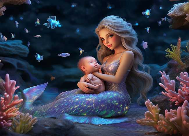 儿童故事美人鱼生宝宝（美人鱼公主生小宝宝的故事）