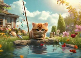 儿童睡前故事大全100篇小猫钓鱼，故事大全 睡前故事小猫钓鱼