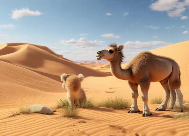 儿童故事小骆驼找妈妈（小骆驼问妈妈的故事）