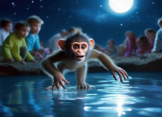 猴子捞月亮儿童睡前故事 幼儿睡前故事猴子捞月亮 猴子捞月亮儿童睡前故事 幼儿睡前故事猴子捞月亮