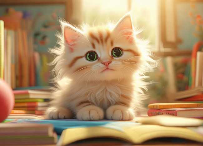 儿童故事配图小猫咪；小猫咪幼儿故事