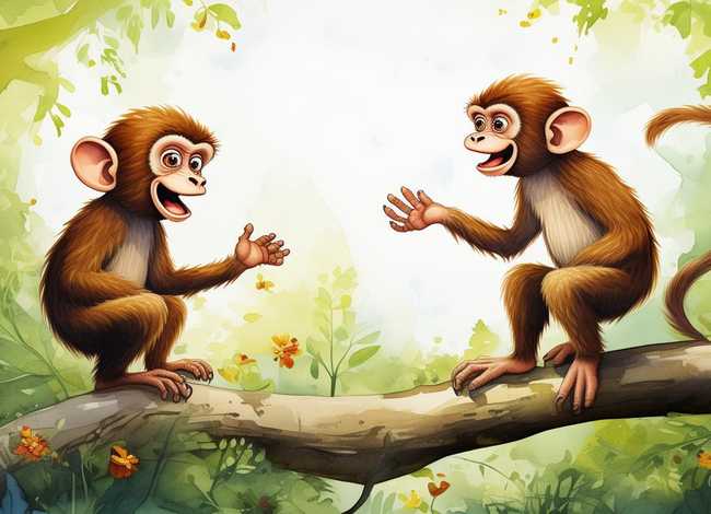 猴子讲故事 - 猴子学样讲故事