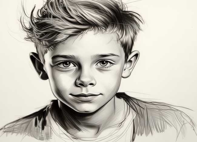 儿童自画像简笔画男孩帅气；儿童自画像简笔画 男孩