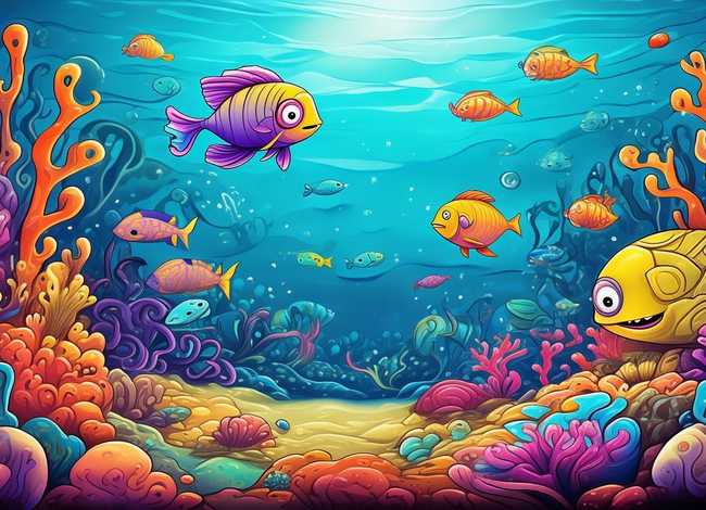 儿童画海底世界绘画；儿童画海底世界绘画作品