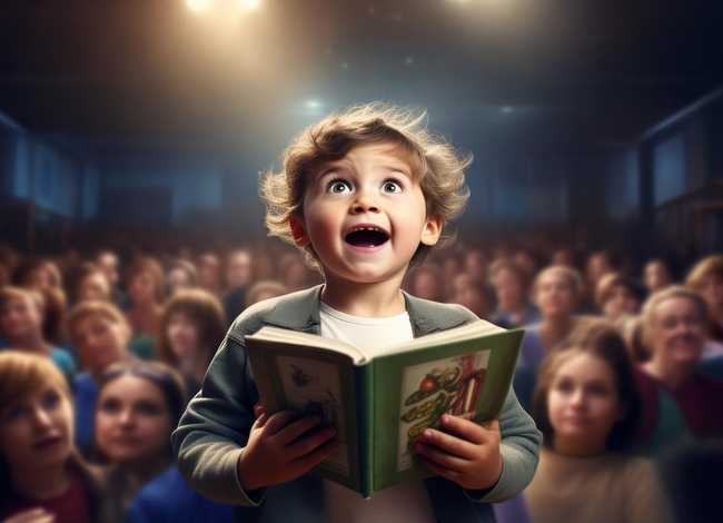 幼儿上台讲故事；幼儿上台讲故事发朋友圈文案简短一点