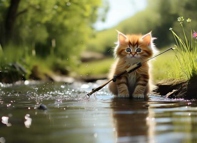 小猫钓鱼故事配图（小猫钓鱼故事配图怎么画）