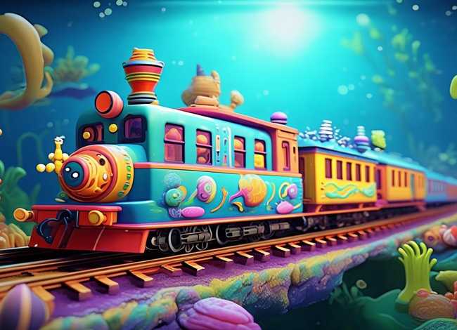 儿童画海底列车、儿童画海底列车图片 儿童画海底列车、儿童画海底列车图片