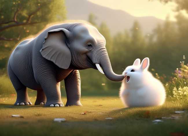 大象和小白兔的故事，大象和小白兔的故事完整版