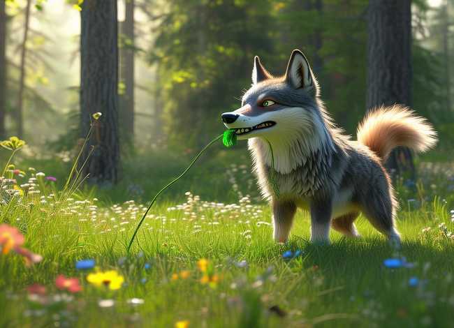 爱吃草的狼儿童故事、狼吃草的寓言故事 爱吃草的狼儿童故事、狼吃草的寓言故事