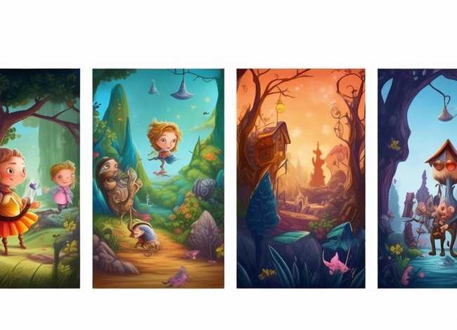 儿童故事插画手绘版 儿童故事插画手绘版四格 儿童故事插画手绘版 儿童故事插画手绘版四格