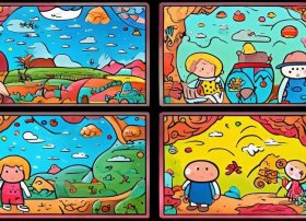 儿童故事连环画4幅图、幼儿故事连环画图片4张简笔画
