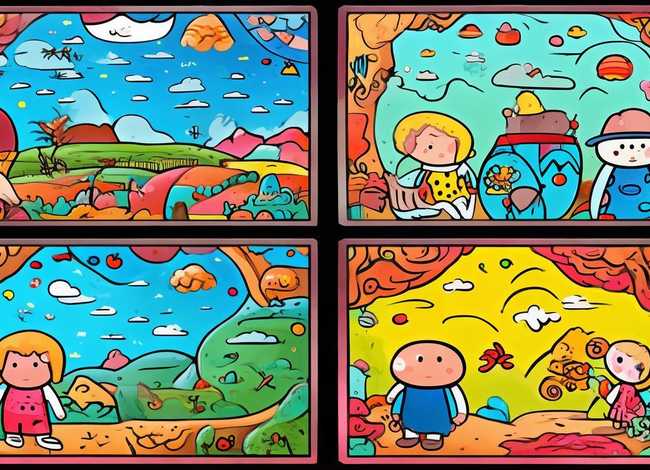 儿童故事连环画4幅图、幼儿故事连环画图片4张简笔画