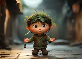 熊孩子成语故事掩耳盗铃；熊孩子成语故事掩耳盗铃图片