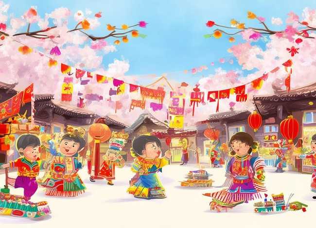 传统节日古诗儿童画 节日的古诗画