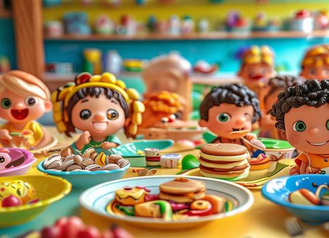 儿童吃饭卡通图片；儿童吃饭卡通图片大全