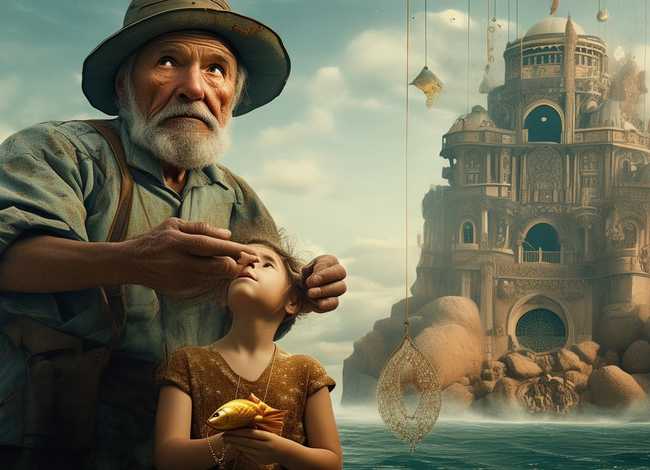 儿童故事《渔夫和金鱼》，经典启蒙小故事《渔夫和金鱼》