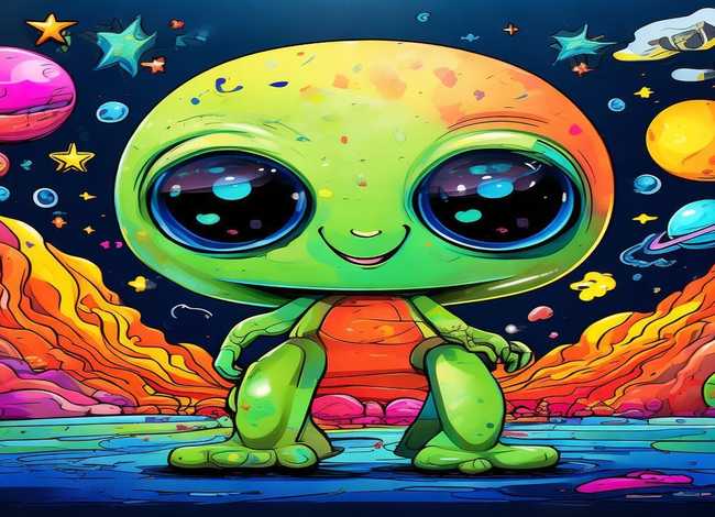 外星人儿童画作品；外星人儿童画作品图片