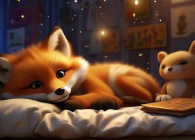 儿童故事小狐狸第一次自己睡觉、小狐狸睡觉的故事