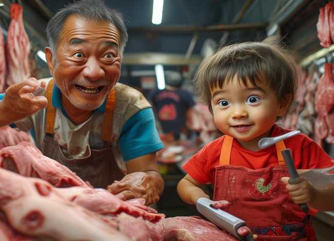 小孩买肉的搞笑视频 小孩买肉的搞笑视频短片