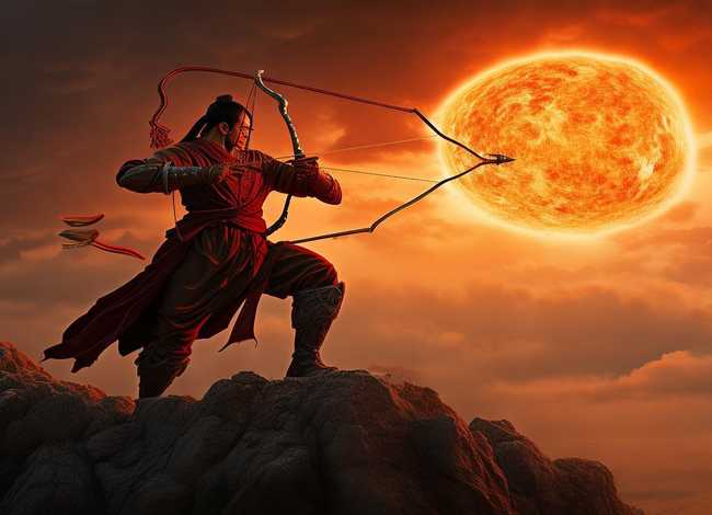 后羿射日儿童故事短篇50字、后羿射日的小故事50字