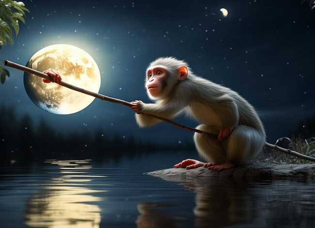 猴子捞月亮的故事简易版(猴子捞月亮的故事简易版视频) 猴子捞月亮的故事简易版(猴子捞月亮的故事简易版视频)