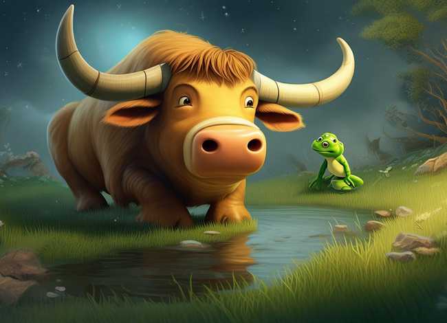 公牛和青蛙儿童故事 儿童睡前故事公牛和青蛙