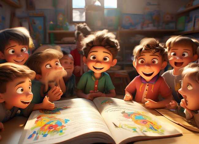 孩子们晨会分享故事；晨会分享一个小故事