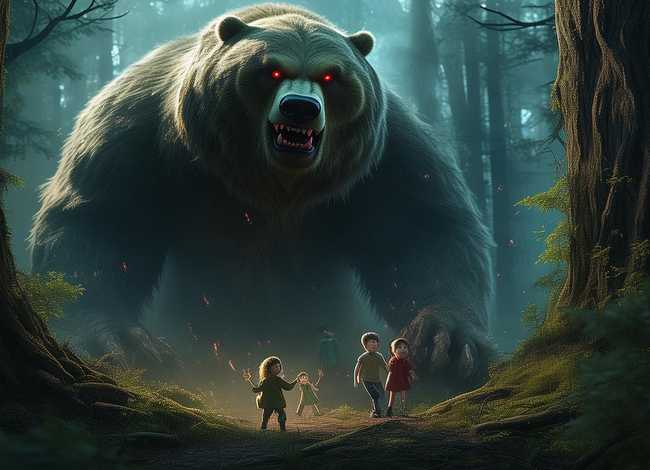 可怕的妖怪熊儿童故事内容 - 可怕的大妖怪绘本故事内容