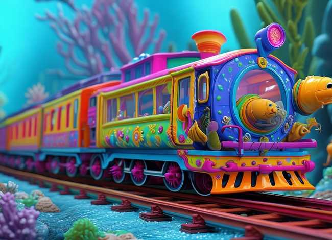 儿童画海底列车、儿童画海底列车图片 儿童画海底列车、儿童画海底列车图片