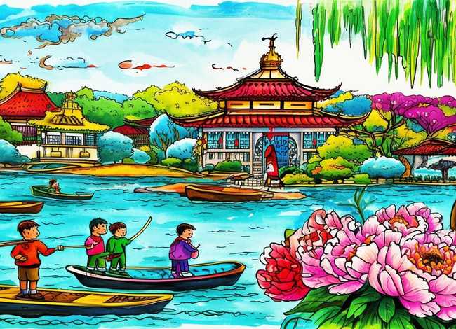 扬州儿童画,扬州景点儿童画 扬州儿童画,扬州景点儿童画