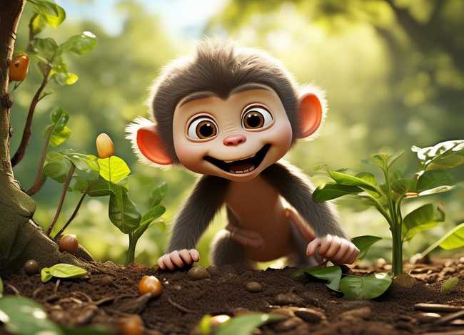 儿童故事长篇文字版猴子种麦子，幼儿故事小猴子种果树