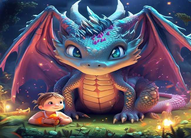 龙的故事儿童简短图画；龙的故事大全简短